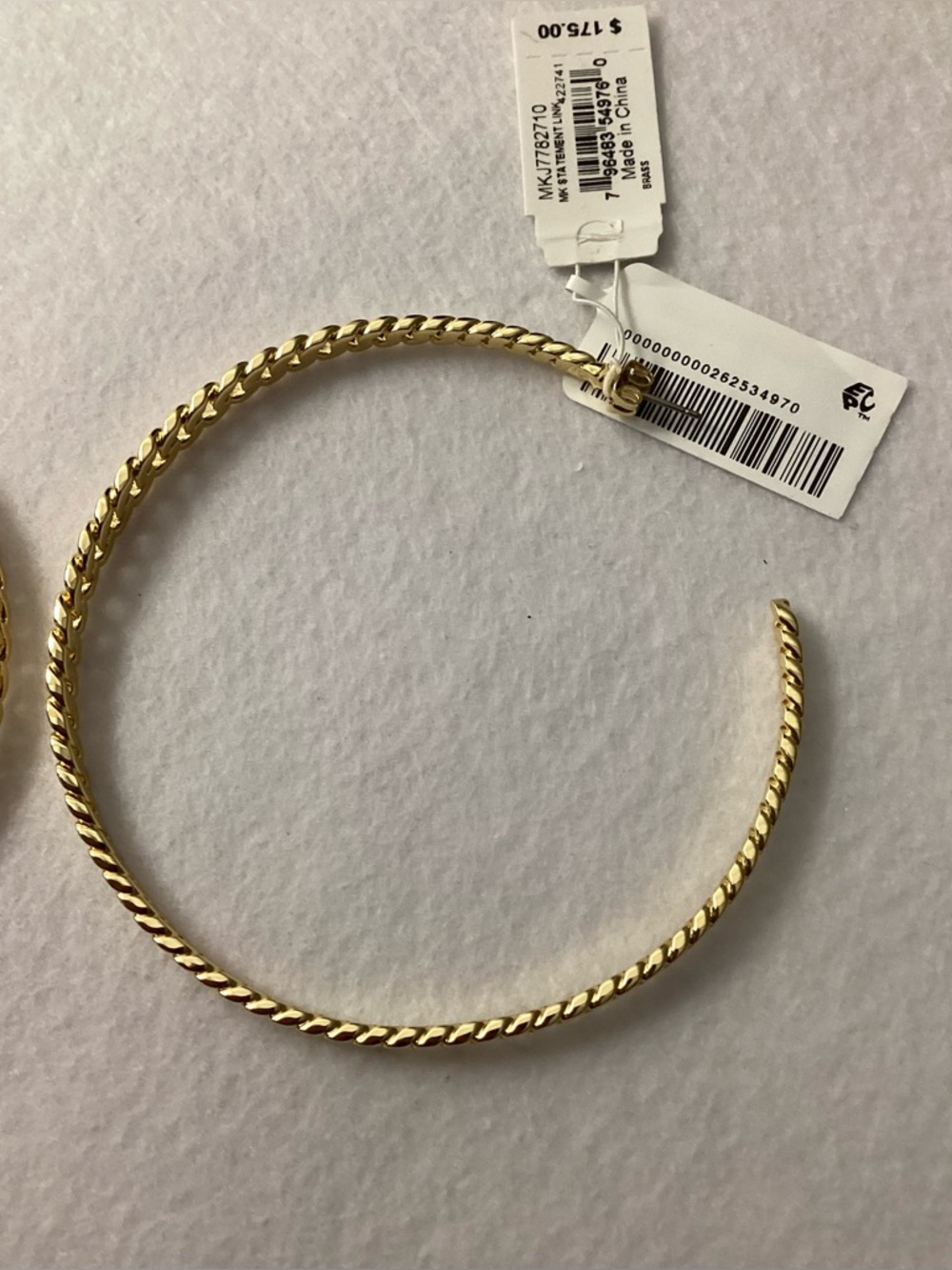 Michael Kors Gold-Tone Braided Hoop Earrings - Picture 7 of 9